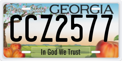 GA license plate CCZ2577