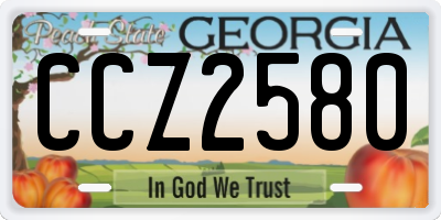 GA license plate CCZ2580