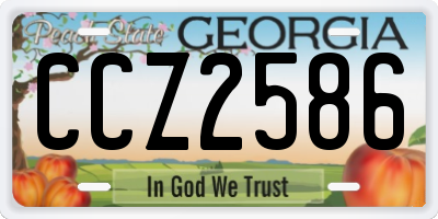 GA license plate CCZ2586