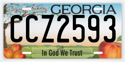 GA license plate CCZ2593