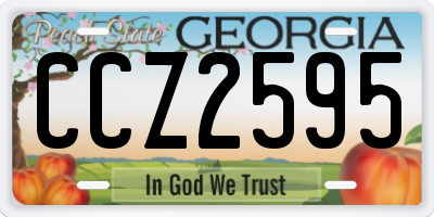 GA license plate CCZ2595
