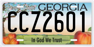 GA license plate CCZ2601