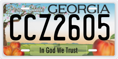 GA license plate CCZ2605
