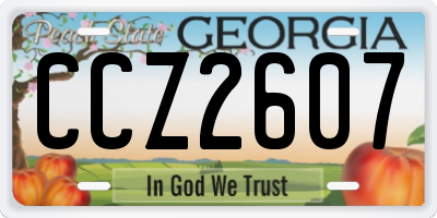 GA license plate CCZ2607