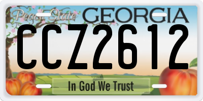 GA license plate CCZ2612
