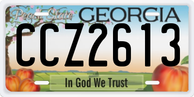 GA license plate CCZ2613