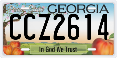 GA license plate CCZ2614