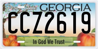 GA license plate CCZ2619