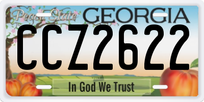 GA license plate CCZ2622