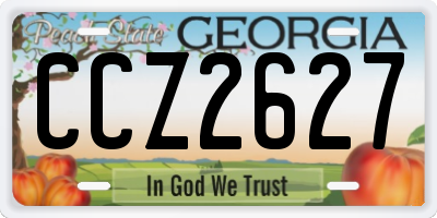 GA license plate CCZ2627