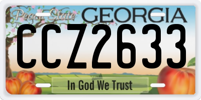 GA license plate CCZ2633