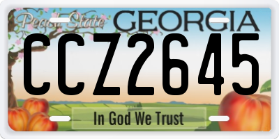 GA license plate CCZ2645