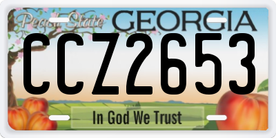 GA license plate CCZ2653
