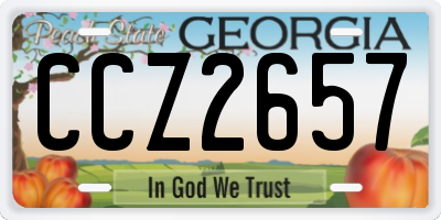 GA license plate CCZ2657