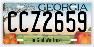 GA license plate CCZ2659