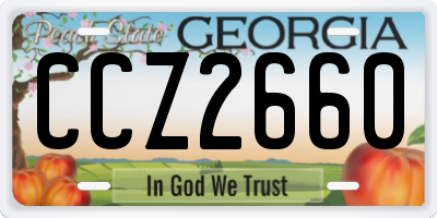 GA license plate CCZ2660