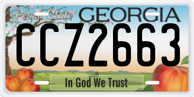 GA license plate CCZ2663
