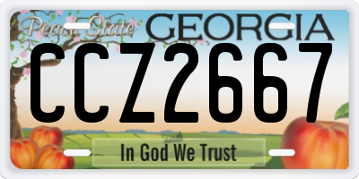 GA license plate CCZ2667