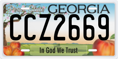 GA license plate CCZ2669