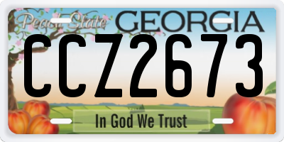GA license plate CCZ2673