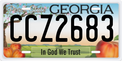 GA license plate CCZ2683