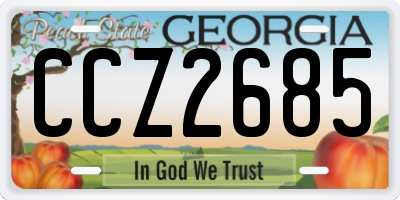 GA license plate CCZ2685