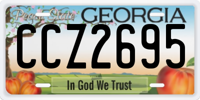 GA license plate CCZ2695