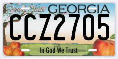 GA license plate CCZ2705