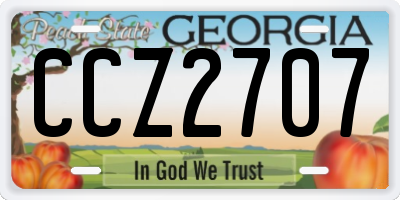 GA license plate CCZ2707