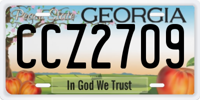 GA license plate CCZ2709