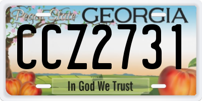 GA license plate CCZ2731