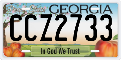 GA license plate CCZ2733