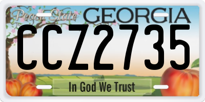 GA license plate CCZ2735