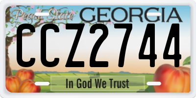 GA license plate CCZ2744