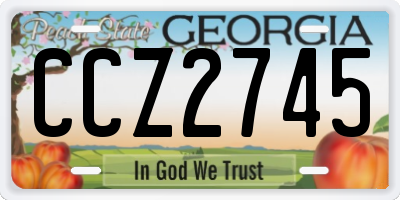 GA license plate CCZ2745