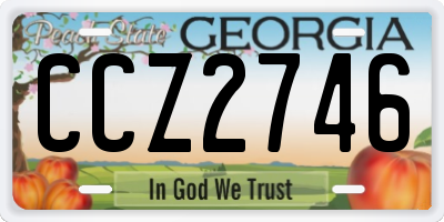 GA license plate CCZ2746
