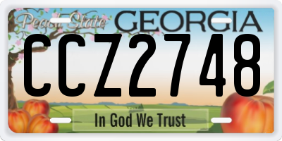 GA license plate CCZ2748