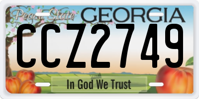 GA license plate CCZ2749