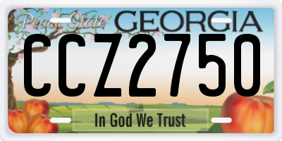 GA license plate CCZ2750