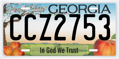 GA license plate CCZ2753