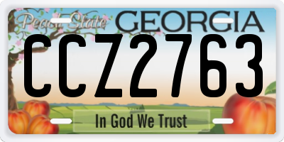 GA license plate CCZ2763