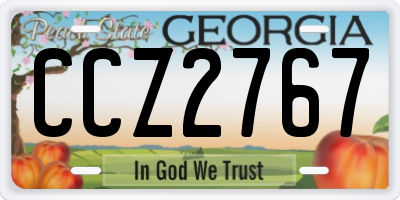GA license plate CCZ2767
