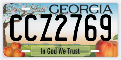 GA license plate CCZ2769