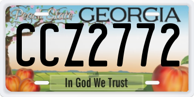 GA license plate CCZ2772