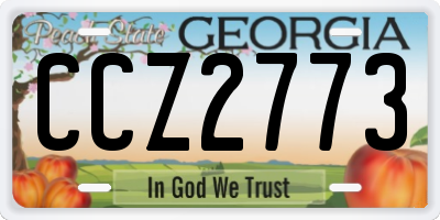 GA license plate CCZ2773