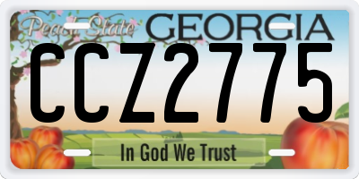 GA license plate CCZ2775