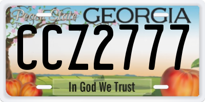 GA license plate CCZ2777