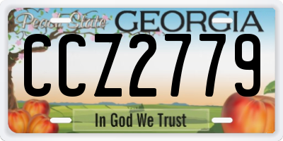 GA license plate CCZ2779