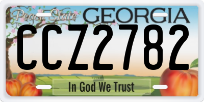 GA license plate CCZ2782
