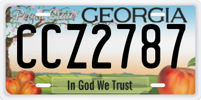 GA license plate CCZ2787